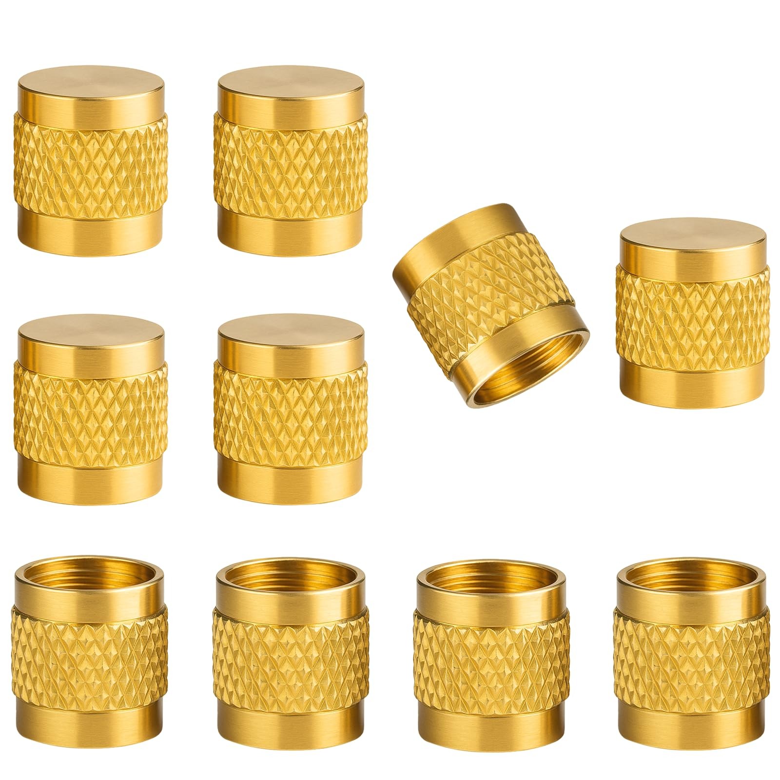 "10Pcs 1/4"" Brass Flare Caps Compression Stop Valve Plumbing HVAC Gold"
