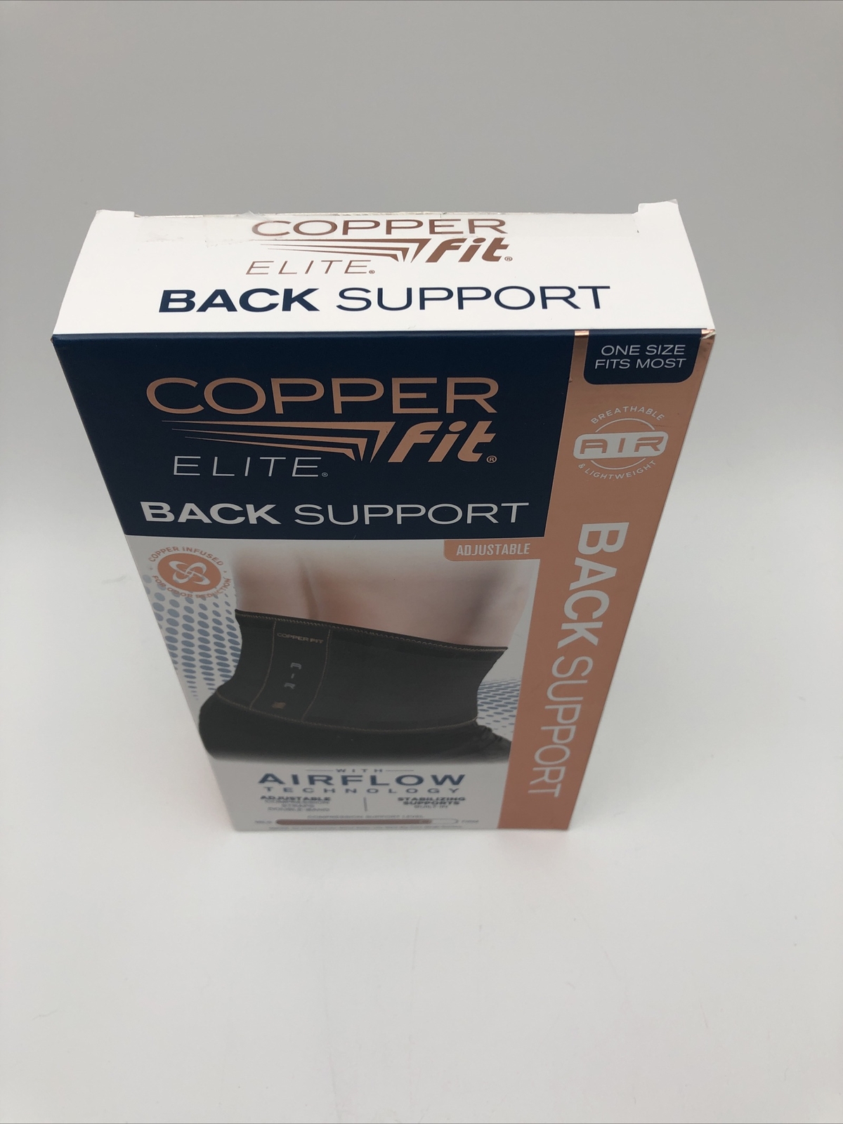 NOB Copper Fit Elite Back Support AirFlow Back Brace Adjustable DoubleBand