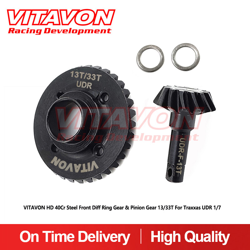 Vitavon HD Steel 40Cr Front Diff Ring Gear & Pinion Gear 13/33T For Traxxas UDR