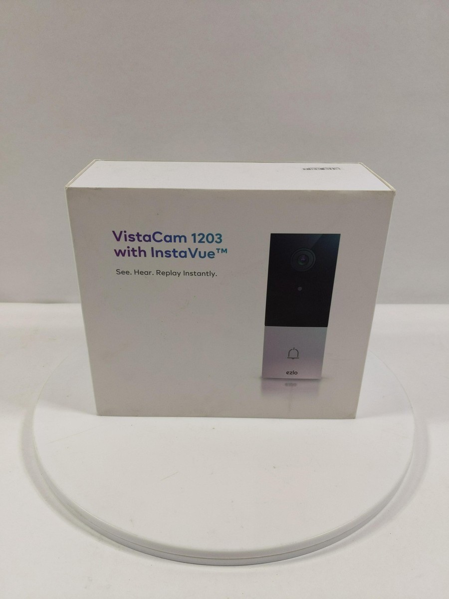 Ezlo VistaCam 1203 Video Doorbell Camera 2K InstaVue WiFi 2-Way Audio - New