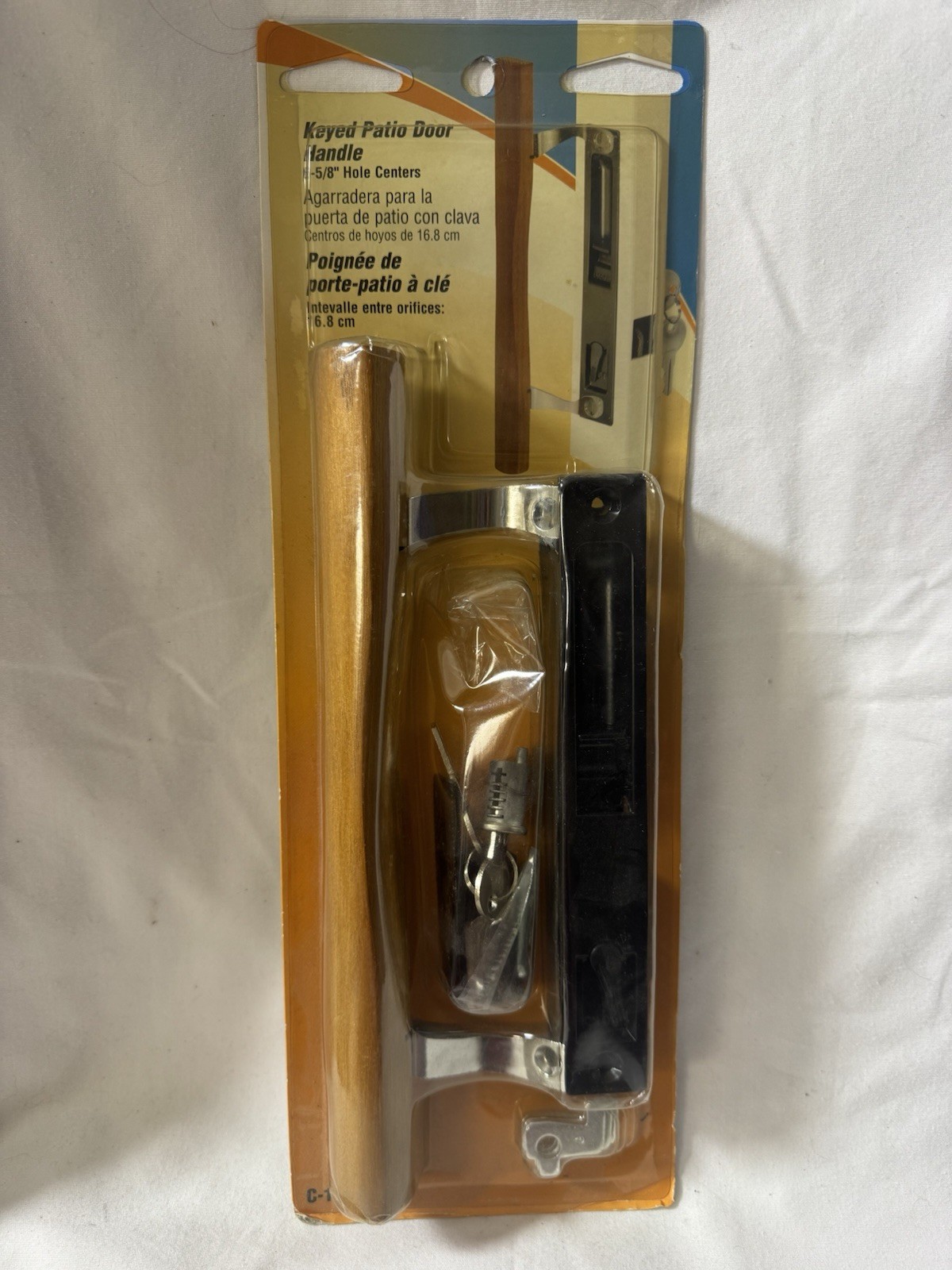 PLPCI Keyed Flush Mount Patio Door Handle Satin Black/Silver 6-5/8in Centers