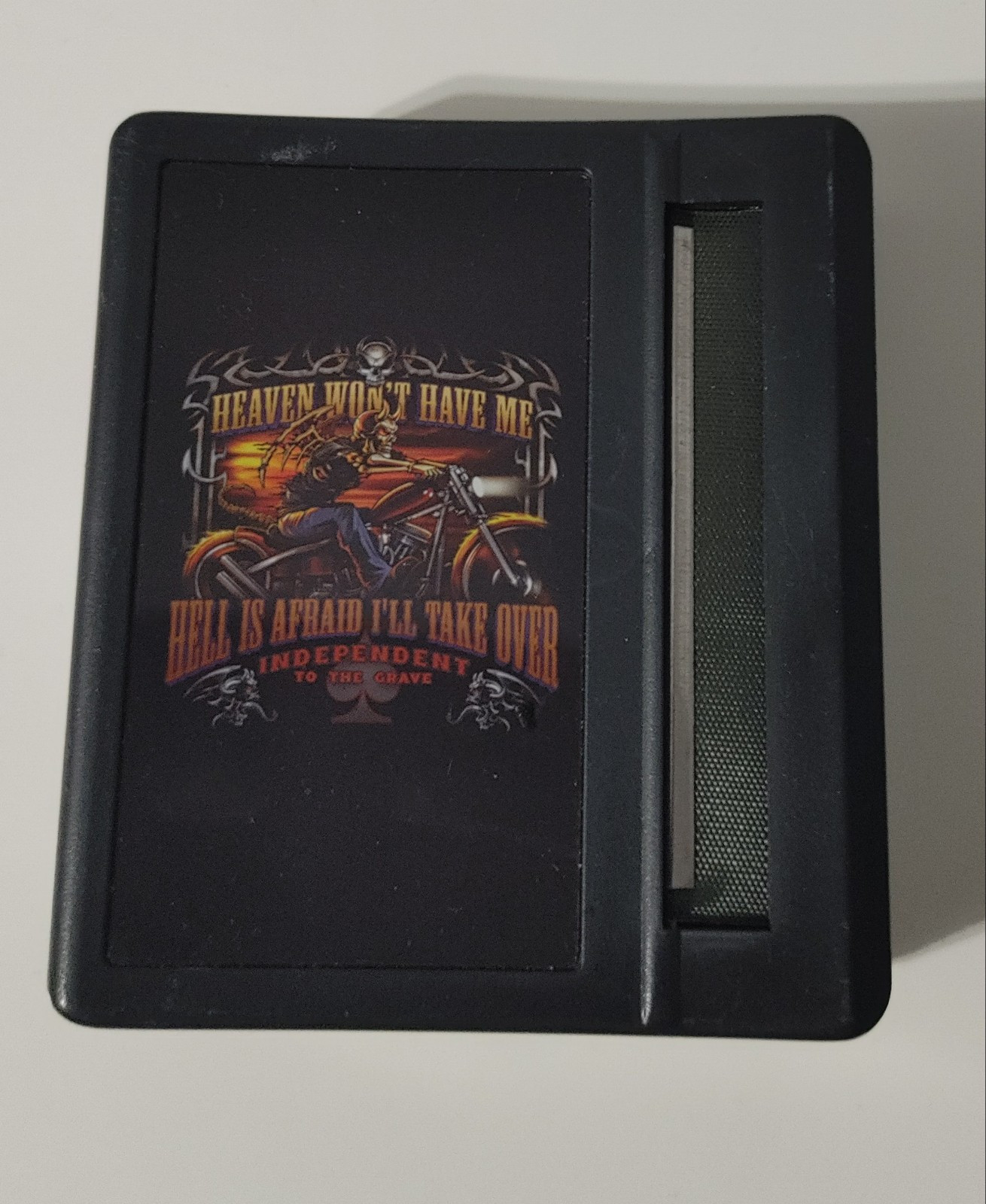 Tobacco Cigarette Rolling Strong Box 'Heaven Won't Have Me...'/New