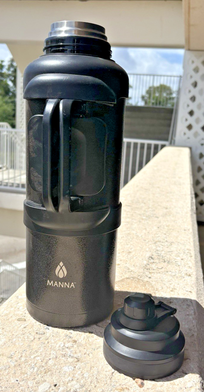 Manna Titan Stainless Steel Vacuum Insulated Water Jug 4L Black Onyx 1.5 Gallon