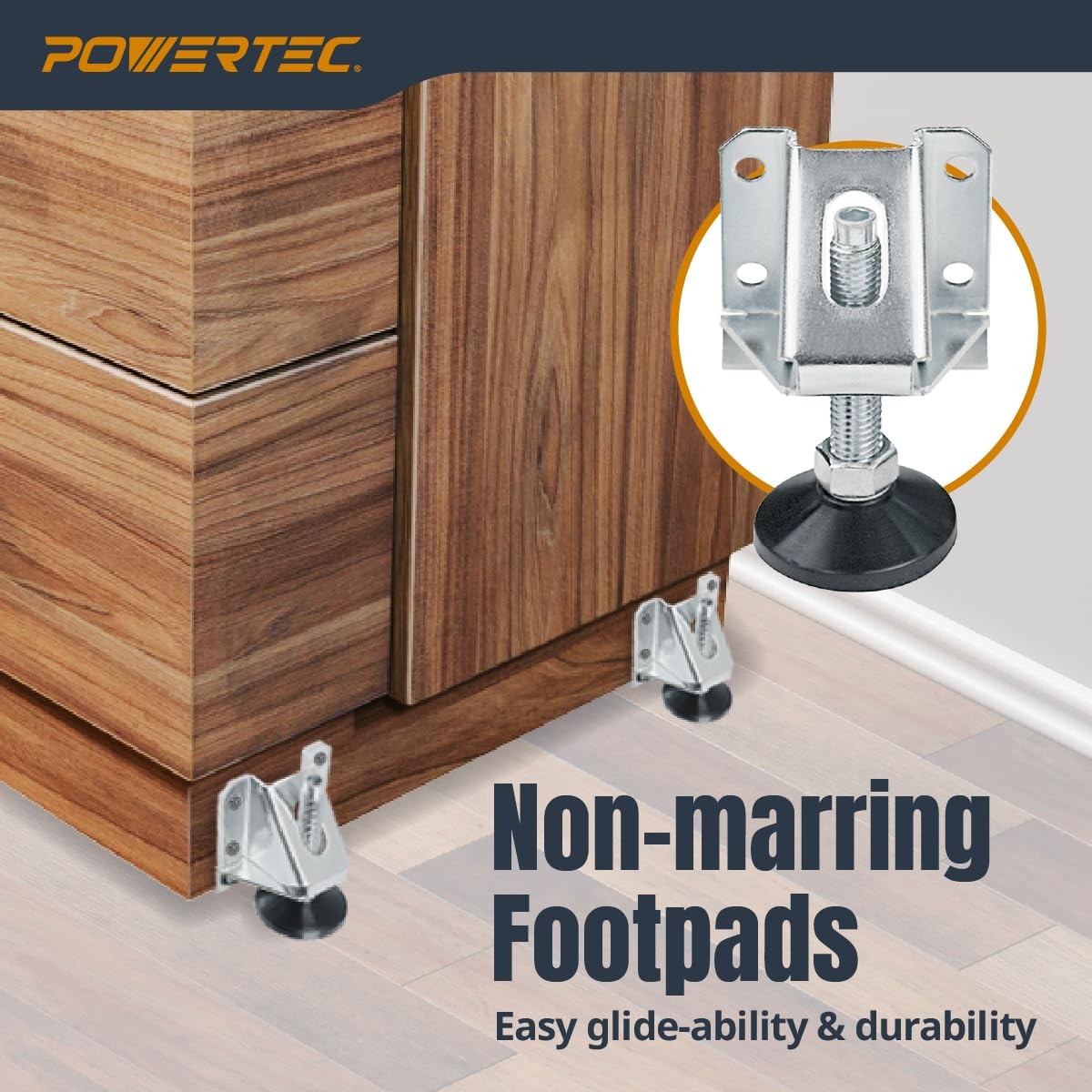 Leveling Feet 4PK, Heavy Duty Adjustable Furniture Leg Levelers with Non-Marring