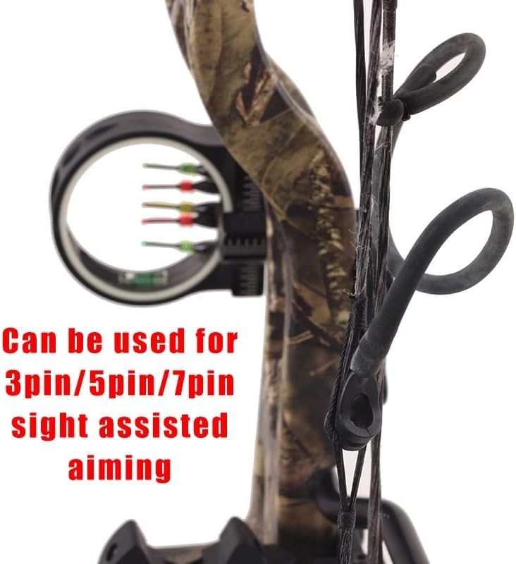 Aluminum 3/16 Archery Peep Sight with Bowstring Serving Thread Set for Hunters