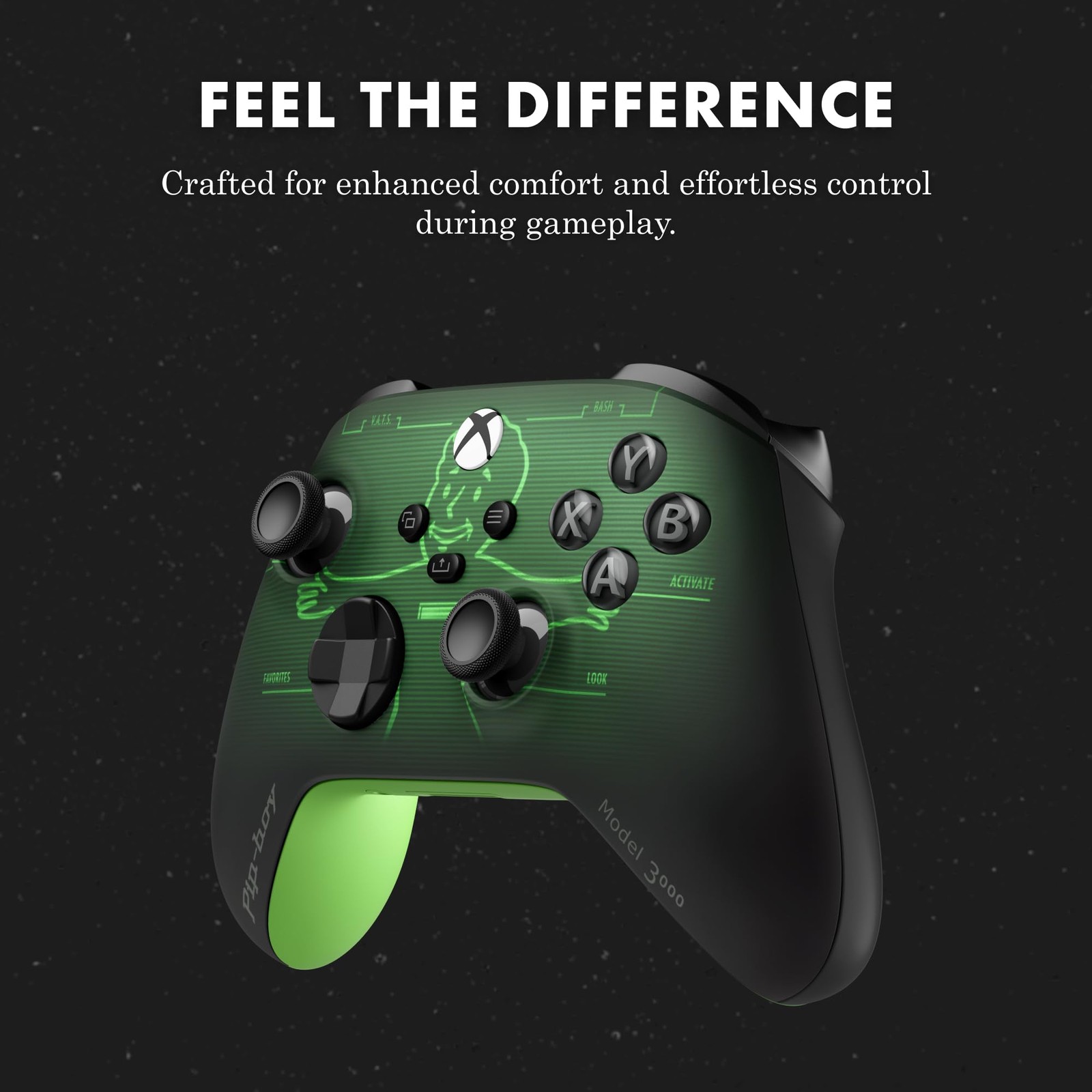 Xbox Wireless Gaming Controller – Fallout Pip-Boy Edition – Play Large, Black