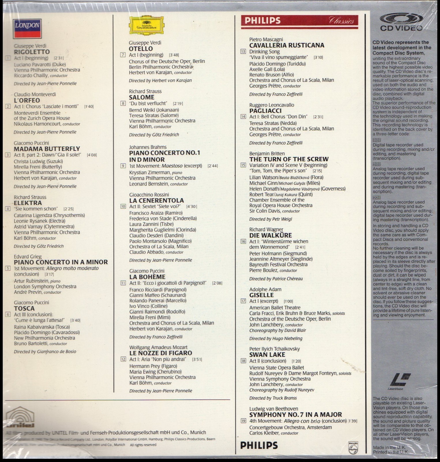 CLASSICS EXCERPTS FROM LAUNCH PROGRAM '87/88 USED LASERDISC