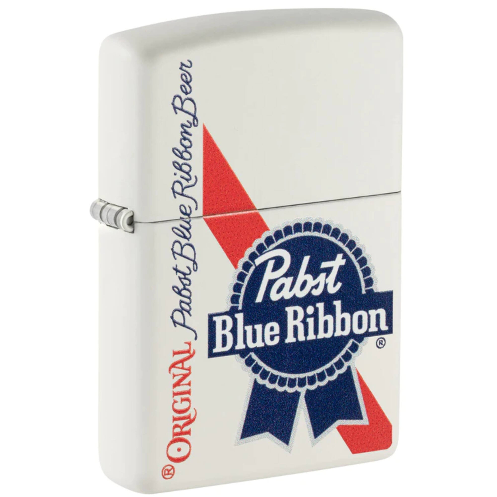 Zippo Windproof Lighter Pabst Blue Ribbon Design with Bold Red Stripe 48746