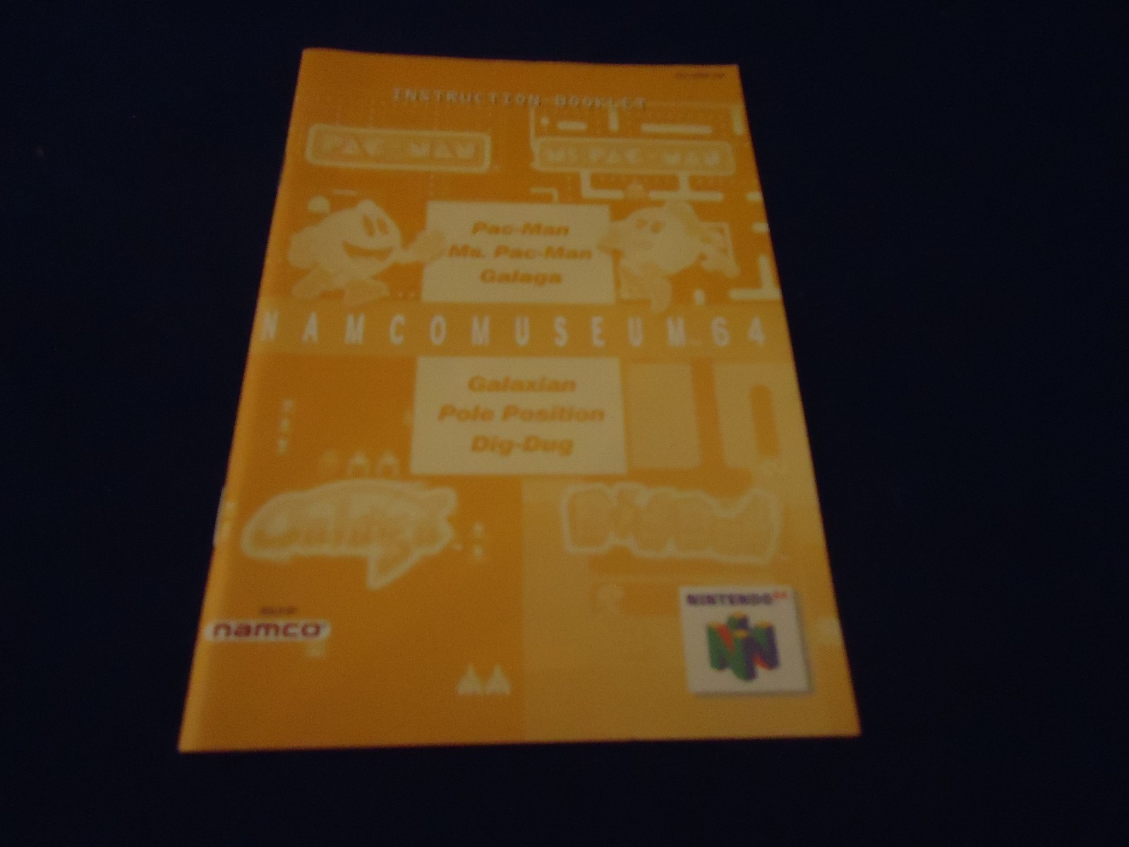Namco Museum 64 Nintendo 64 N64 Instruction Manual Booklet ONLY