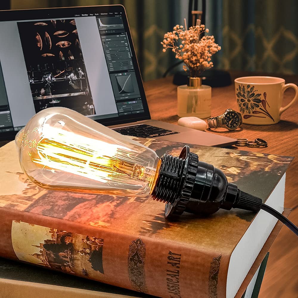 Plug in Hanging Light Kit, Industrial Pendant Lighting Fixture, E26 E27 Retro...