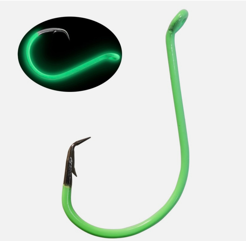 10Pcs Glow in Dark Circle Hooks Saltwater Offset Fishing Hook for Bass Trout