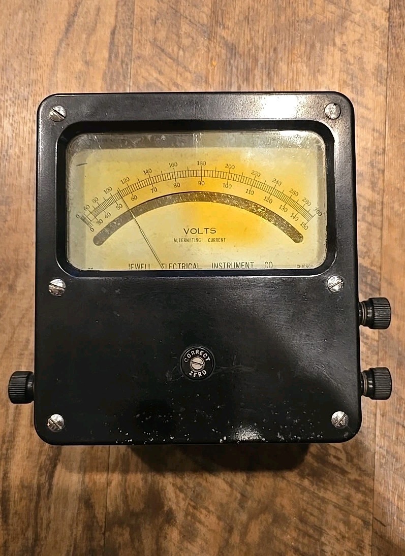 VTG JEWELL VOLTS DIRECT CURRENT METER - VOLTMETER - USED