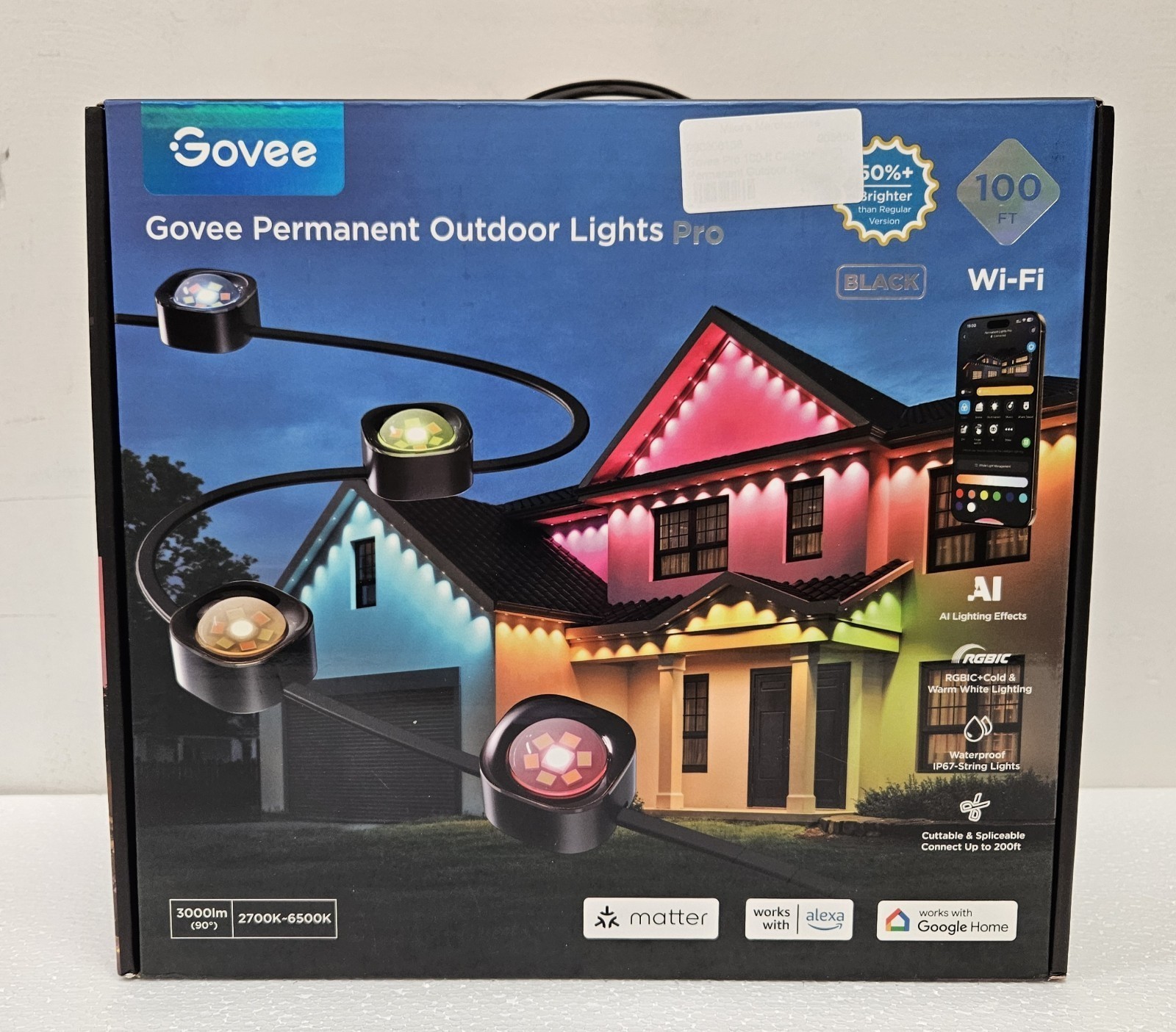 NEW Govee Permanent Outdoor Lights Pro 100FT - Model H806A - WIFI