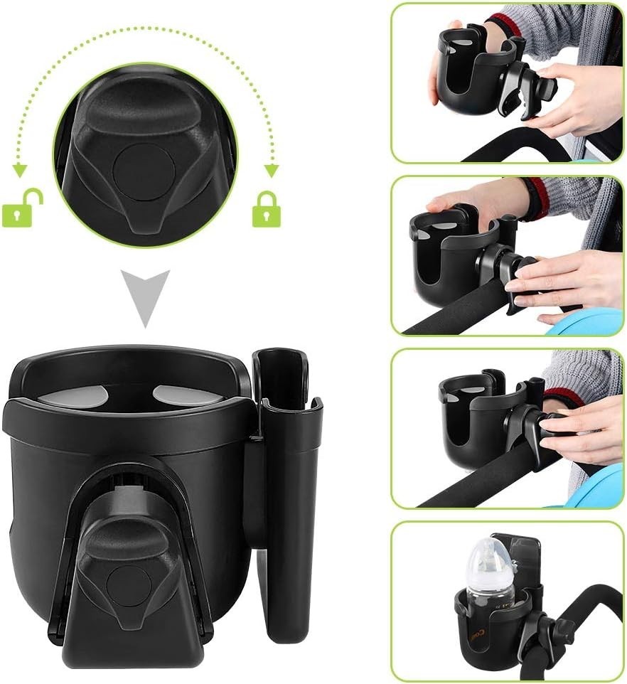 2-in-1 Stroller Cup & Phone Holder - Universal Fit for All Adventures