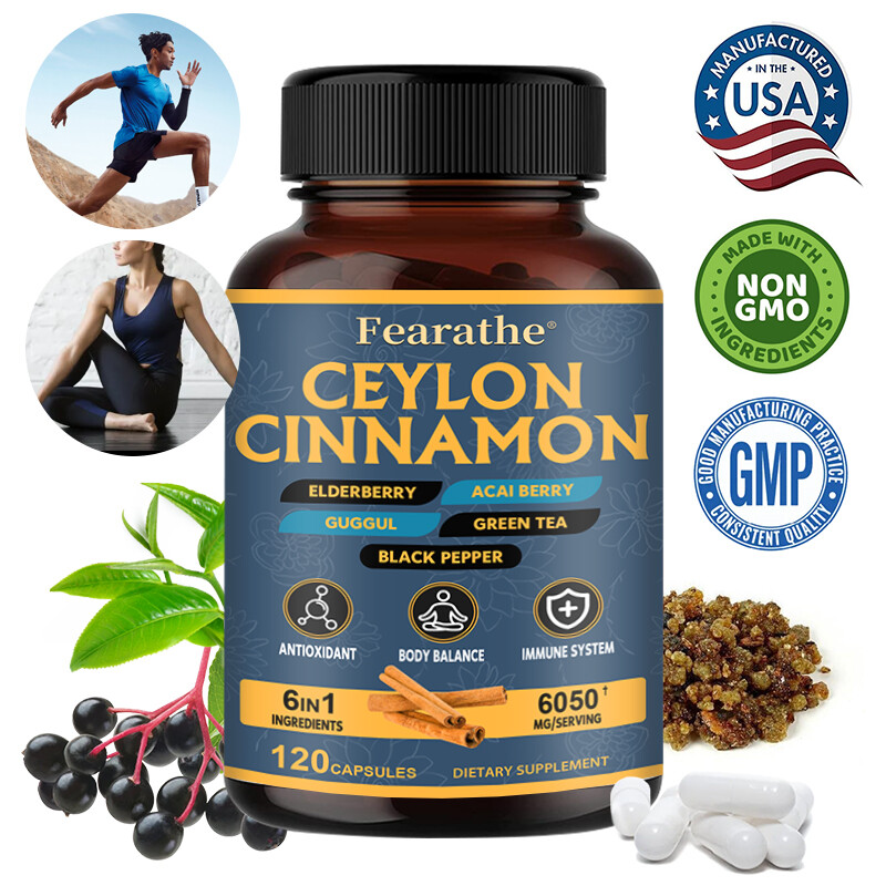 Organic Ceylon Cinnamon 50mg - High Potency Immune Support 120 Capsules