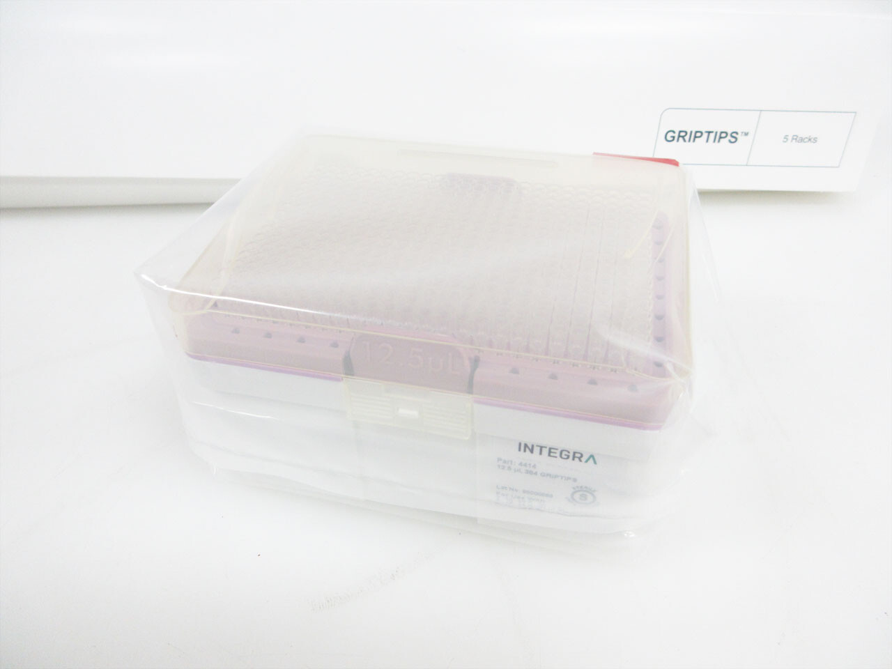 PACK OF INTEGRA 4414 GRIPTIP 12.5 UL TIPS ONE RACK TOTAL 384 COUNT PIPETTE TIP
