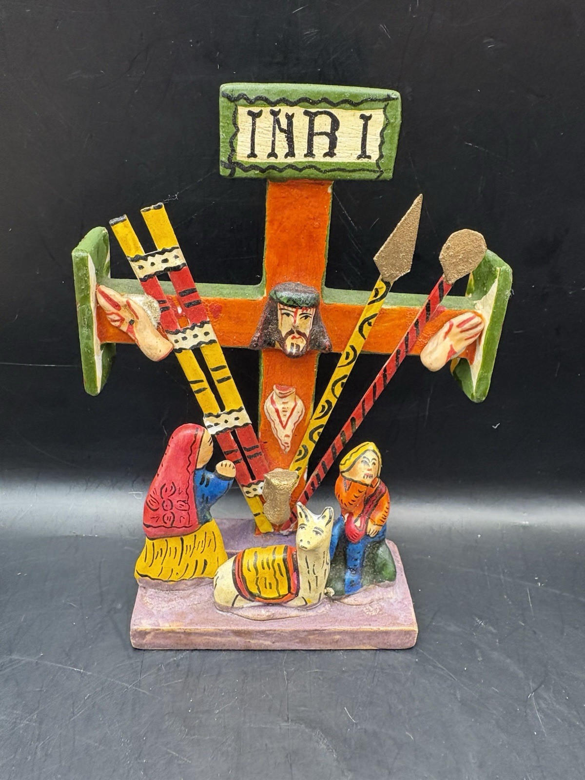 Folk Art Arma Christi Cross Crucifix/ Cross of the Passion Holy Week Adoration