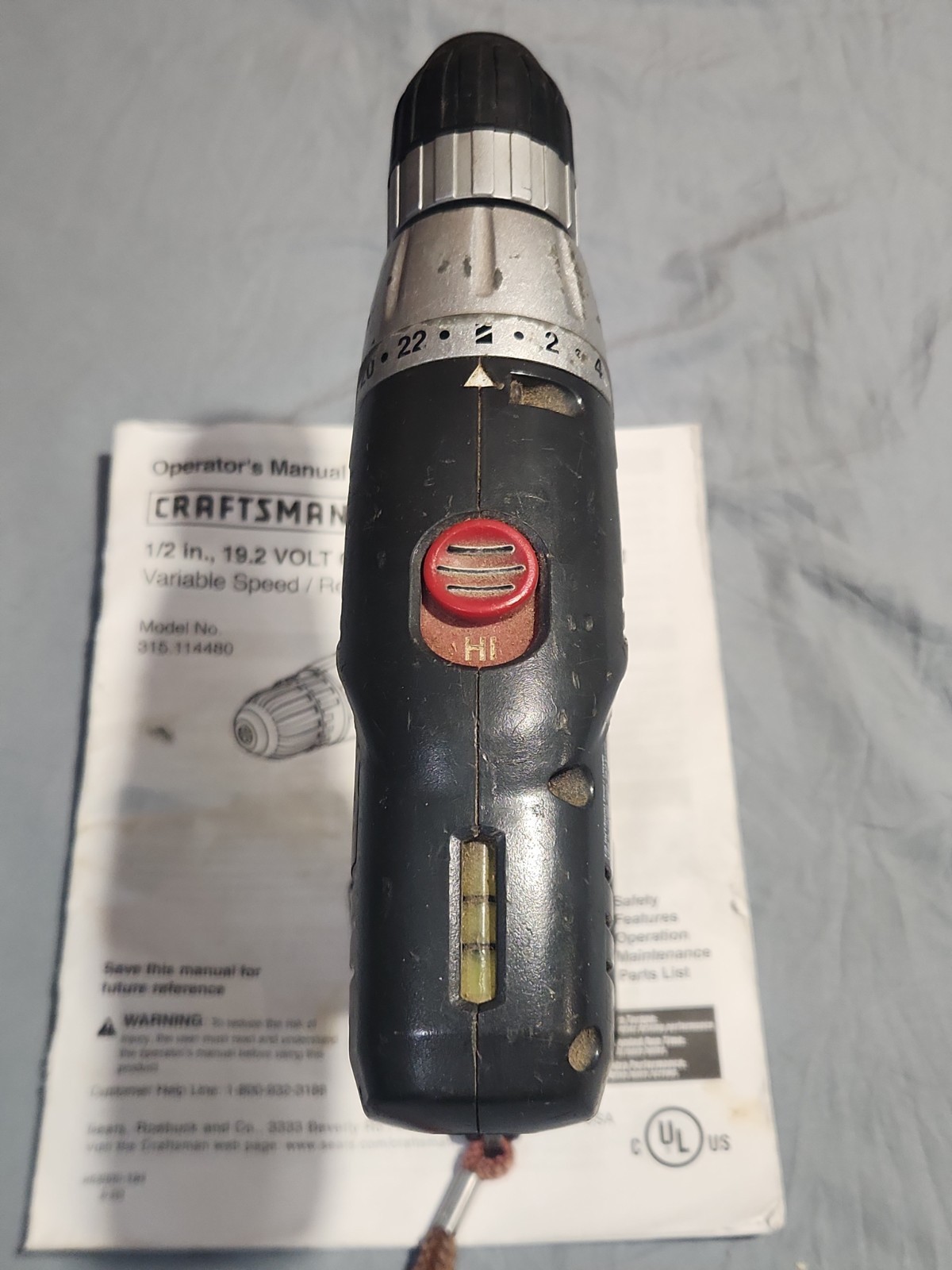 Craftsman 315.114480 19.2V 1/2" Cordless Variable Speed Drill Driver Bare Tool