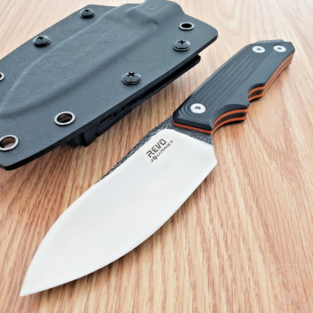Revo RJ1 Journey Fixed Knife 3.75" Full Tang 9Cr Steel Blade Black G10 Handle
