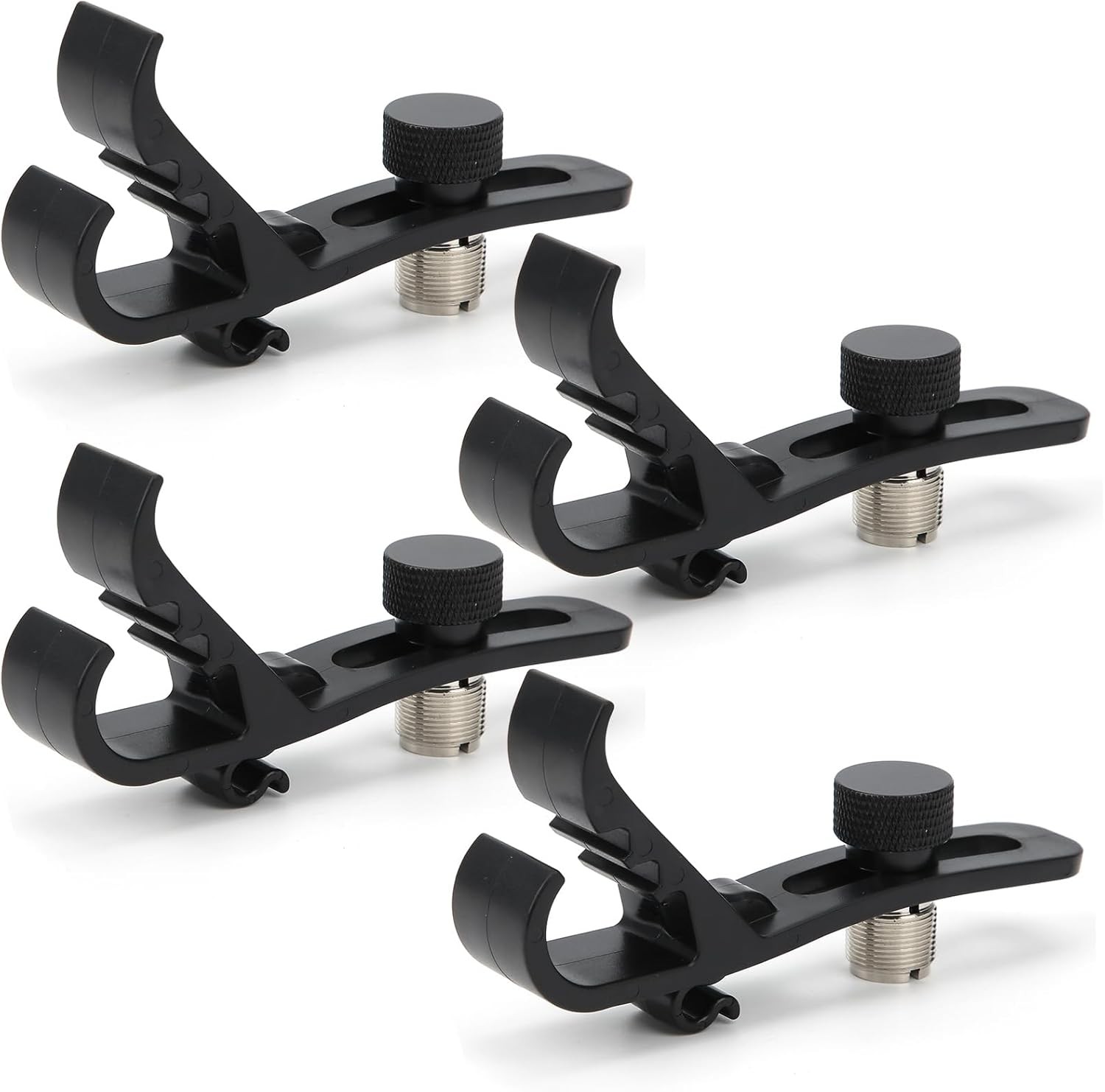 4Pcs Drum Microphone Clips, Adjustable Microphone Drum Mount, Shockproof Holder