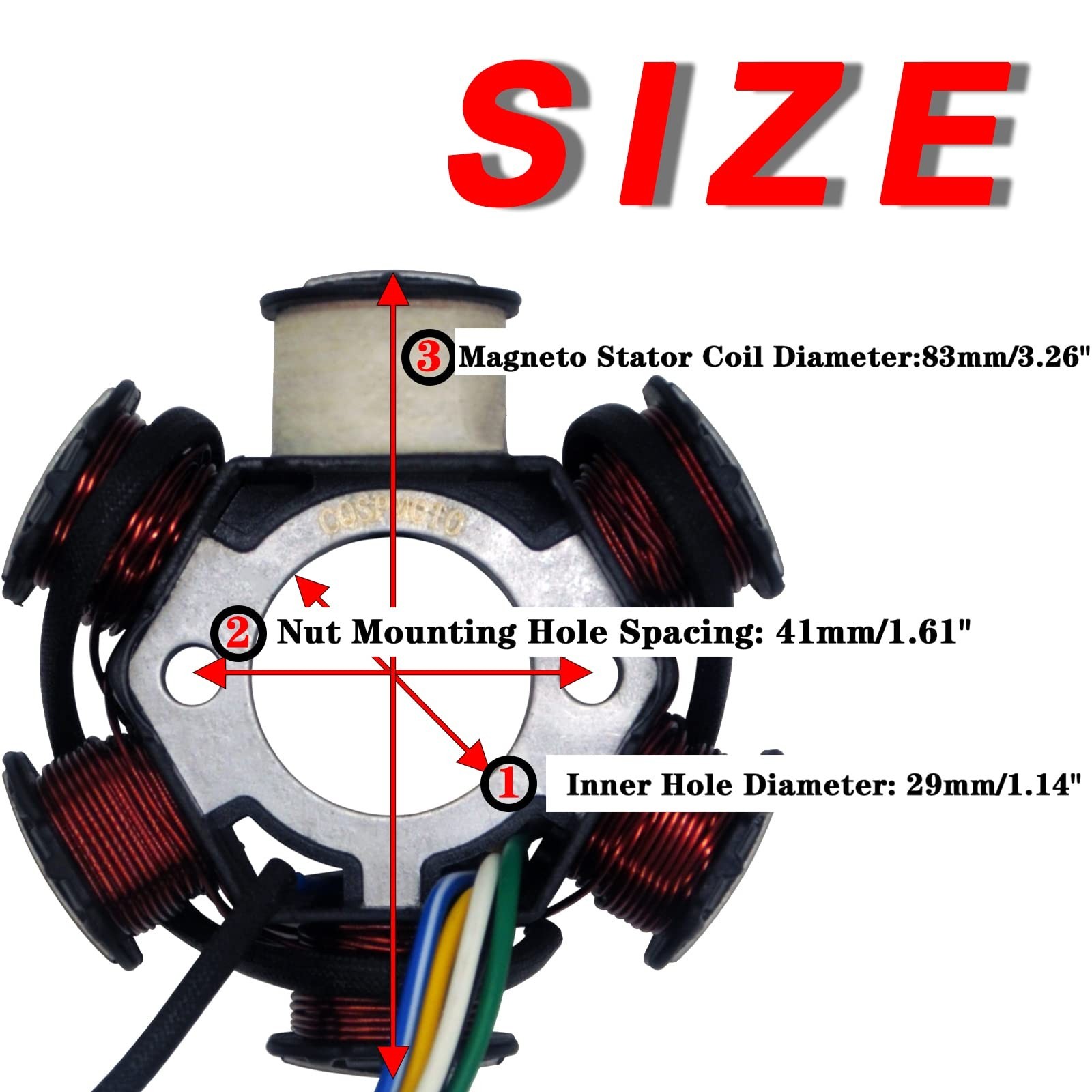 Magneto Stator 5 Wire AC 6 Pole Replacement for 50cc 100cc 125cc 150cc Engine...