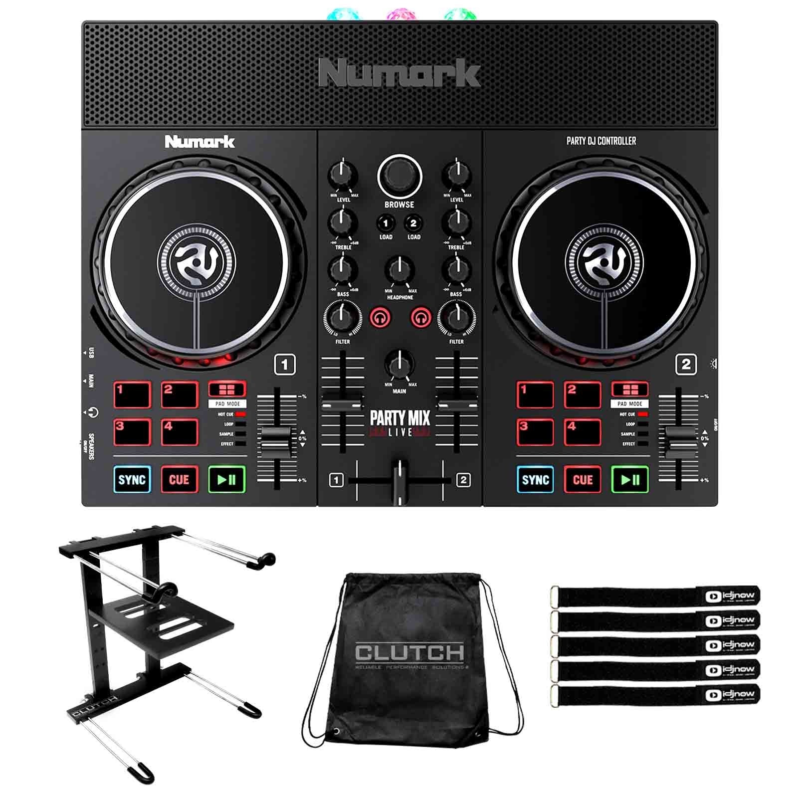 Numark Party Mix Live Serato DJ LE Controller w Built In Speaker & Laptop Stand
