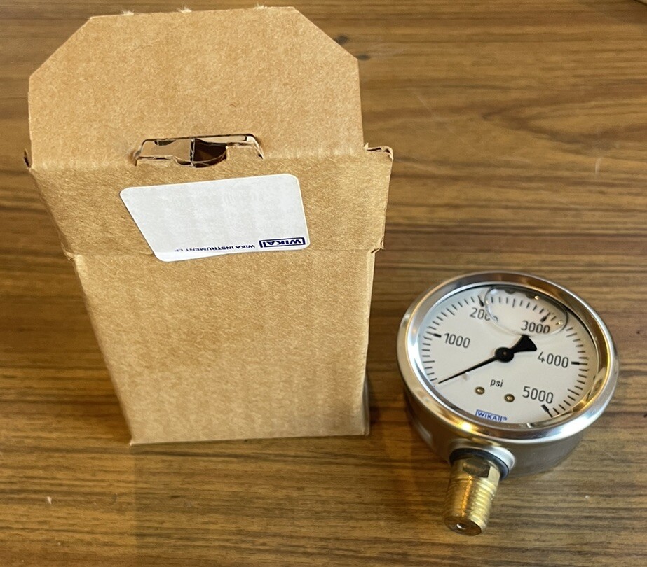 NEW WAKAI 5000 PSI HIGH PRESSURE GUAGE HYDRAULIC INSTRUMENT FLUID FILLED 1/4 NPT