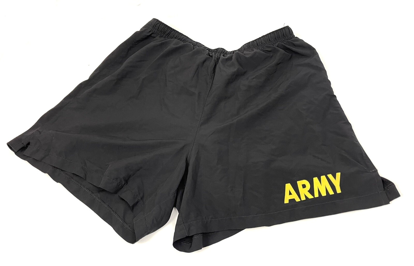MEN'S M YELLOW / BLACK US ARMY SHORTS PTU PT PHYSICAL FITNESS UNIFORM RUNNING LN