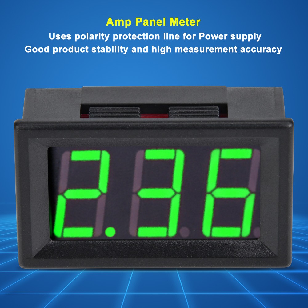 0.56 In Two Cable Digital DC Current Display Panel 0-10A Ammeter Accessory Part
