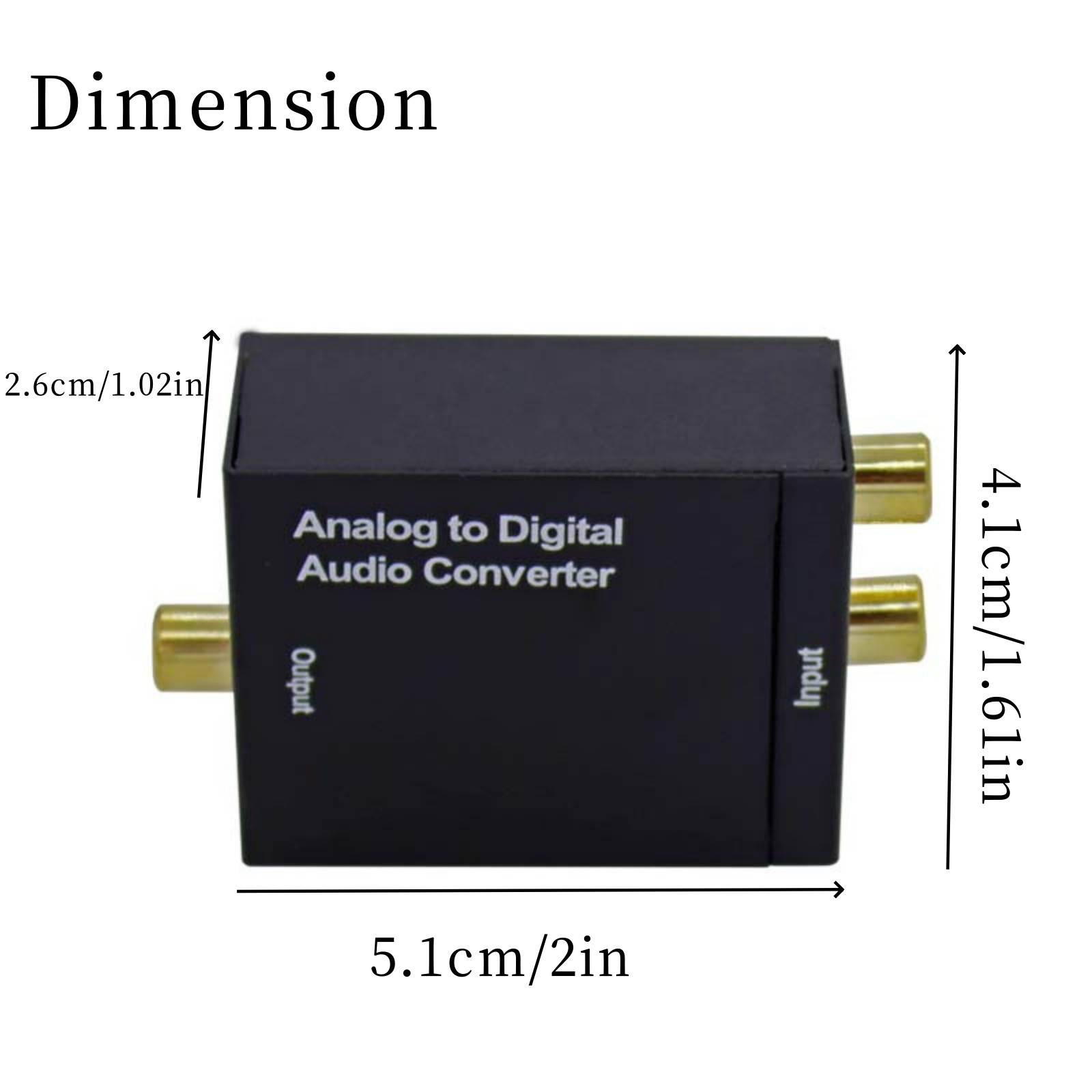Analog to Digital Audio Converter RCA to Coaxial 96KHz ADC Aluminum Case PCM