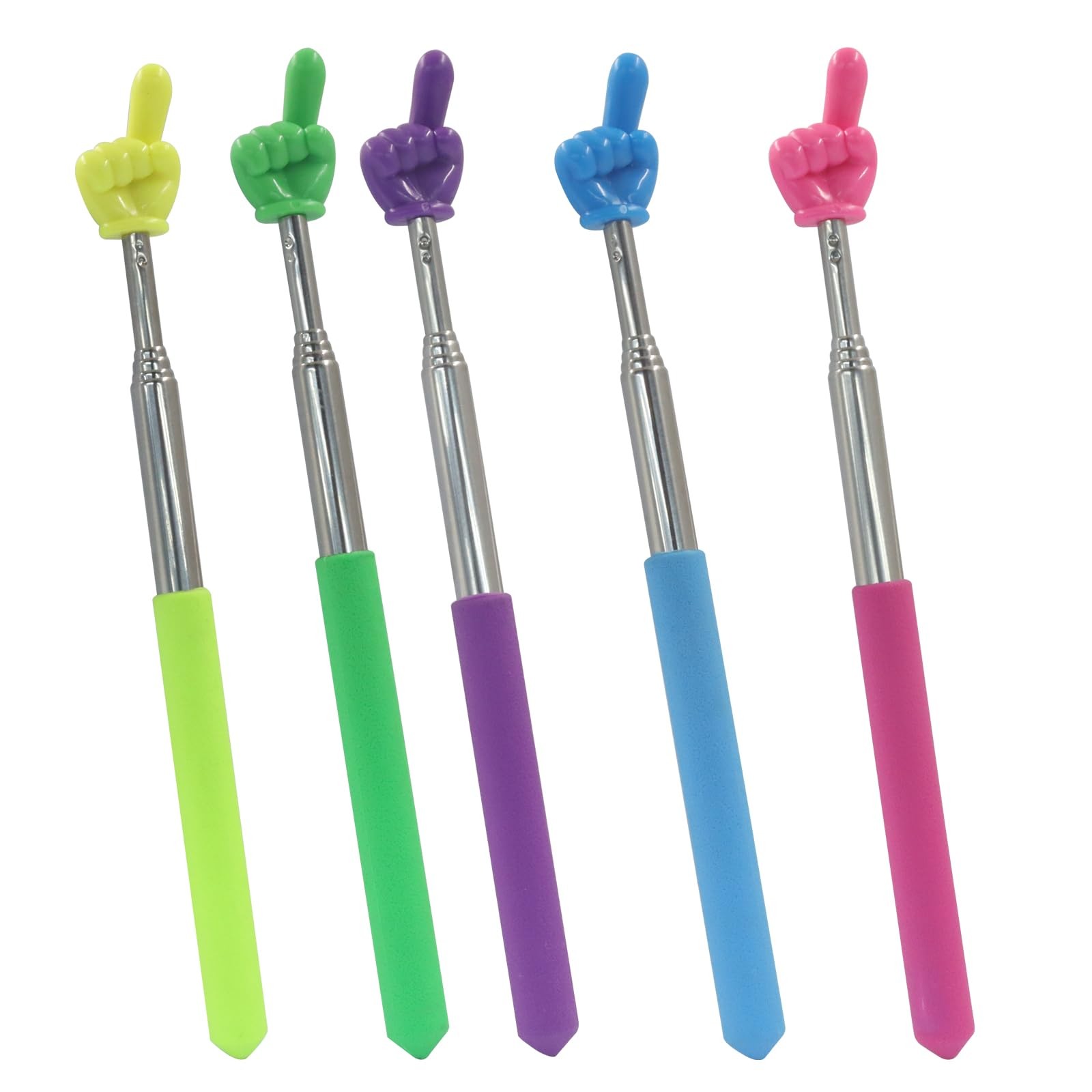 Zorfeter 5 PCS Retractable Finger2, Dark (Blue+Purple+Yellow+Green+Pink)