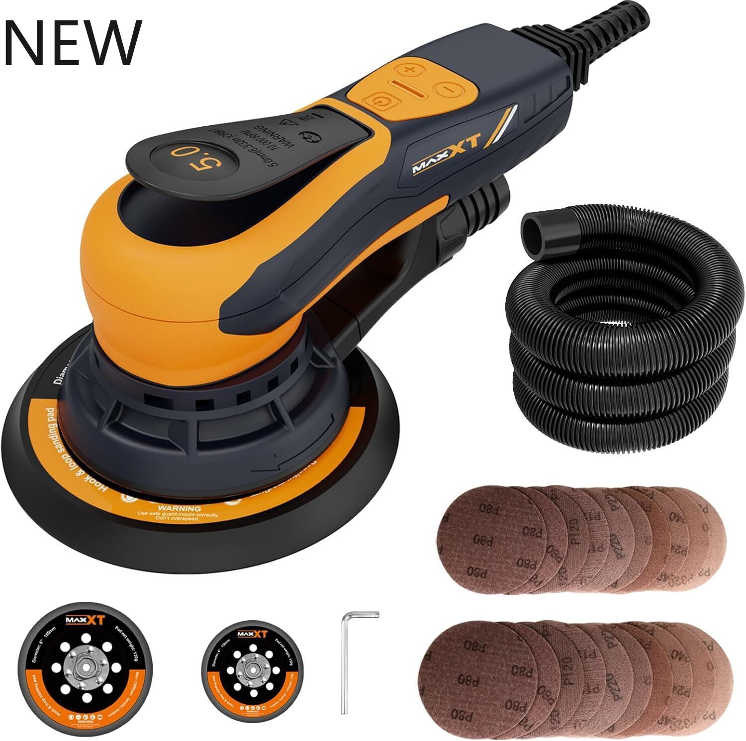 MAXXT Electric 5mm Random Orbital Sander, Palm Sander with Brushless Motor, NEW