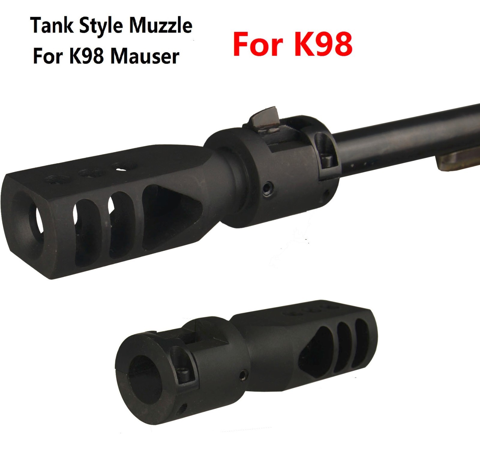 K98 Competition Tanker Muzzle Brake Compensator Triangular Baffles US Seller