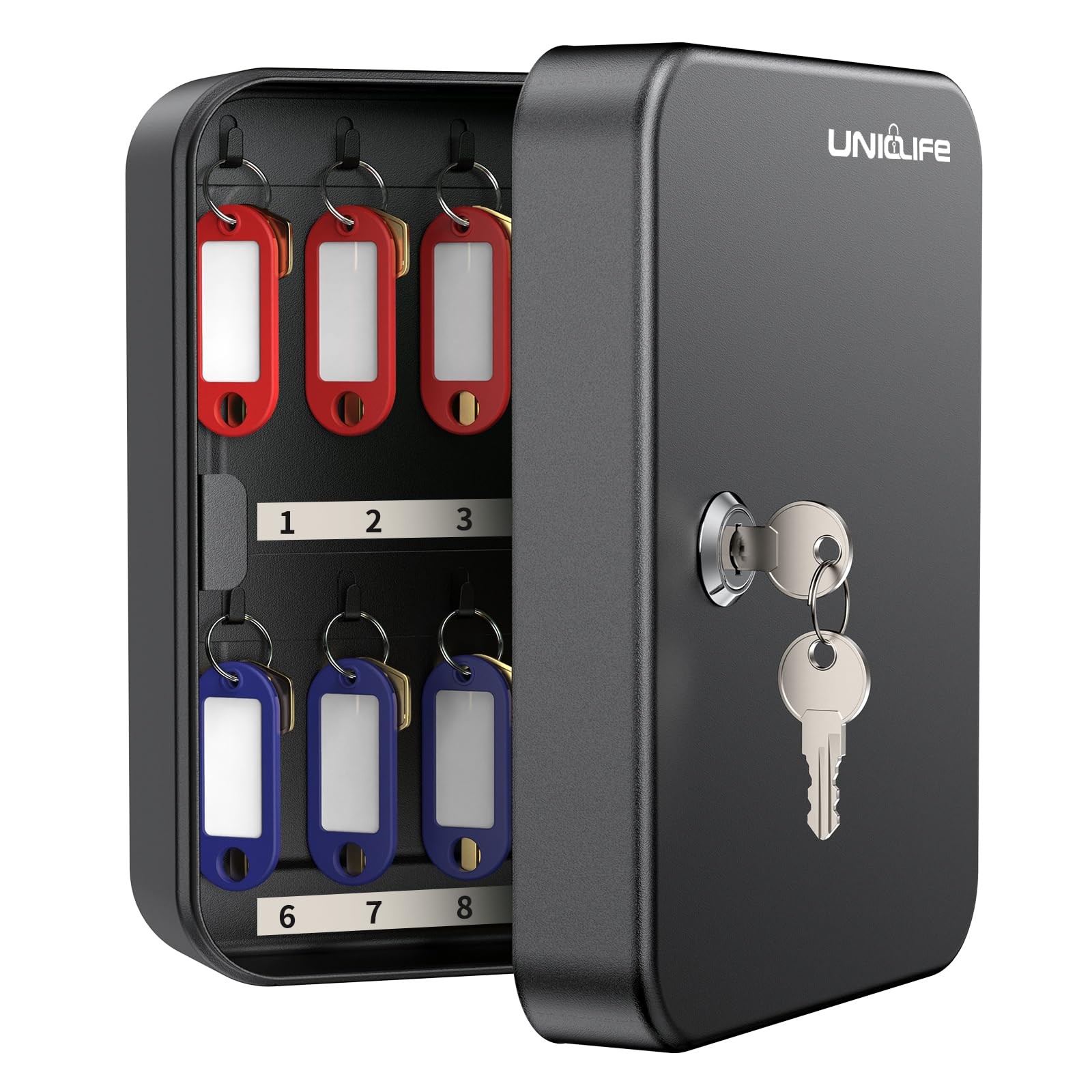 Uniclife 20 Position Key Cabinet with Lock Wall Mounted 20-Key, Black