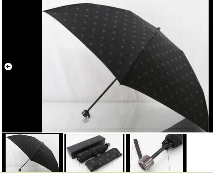 BURBERRY Folding Umbrella All Over Horse Knight Print Black RARE NWT Classic Lux
