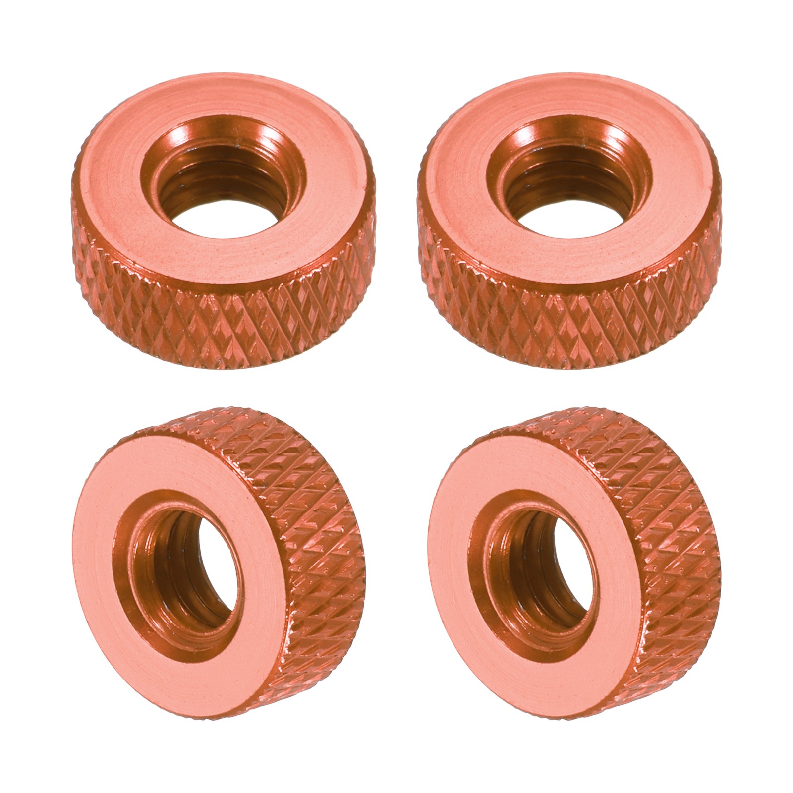 4Pcs M6x12mmx5mm Knurled Thumb Nuts, Orange