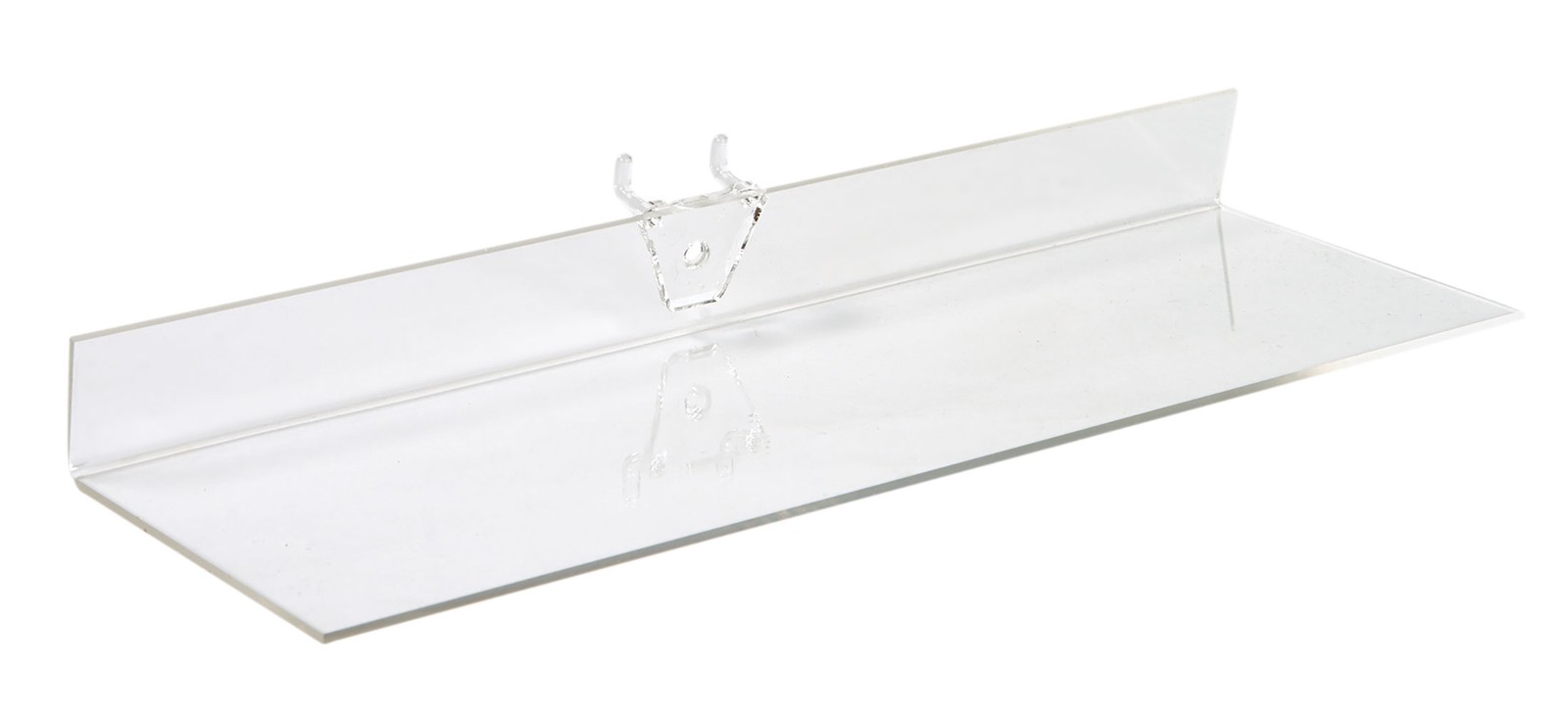 12 x 4 inch Clear Acrylic Shelf - For Pegboard - Set of 2