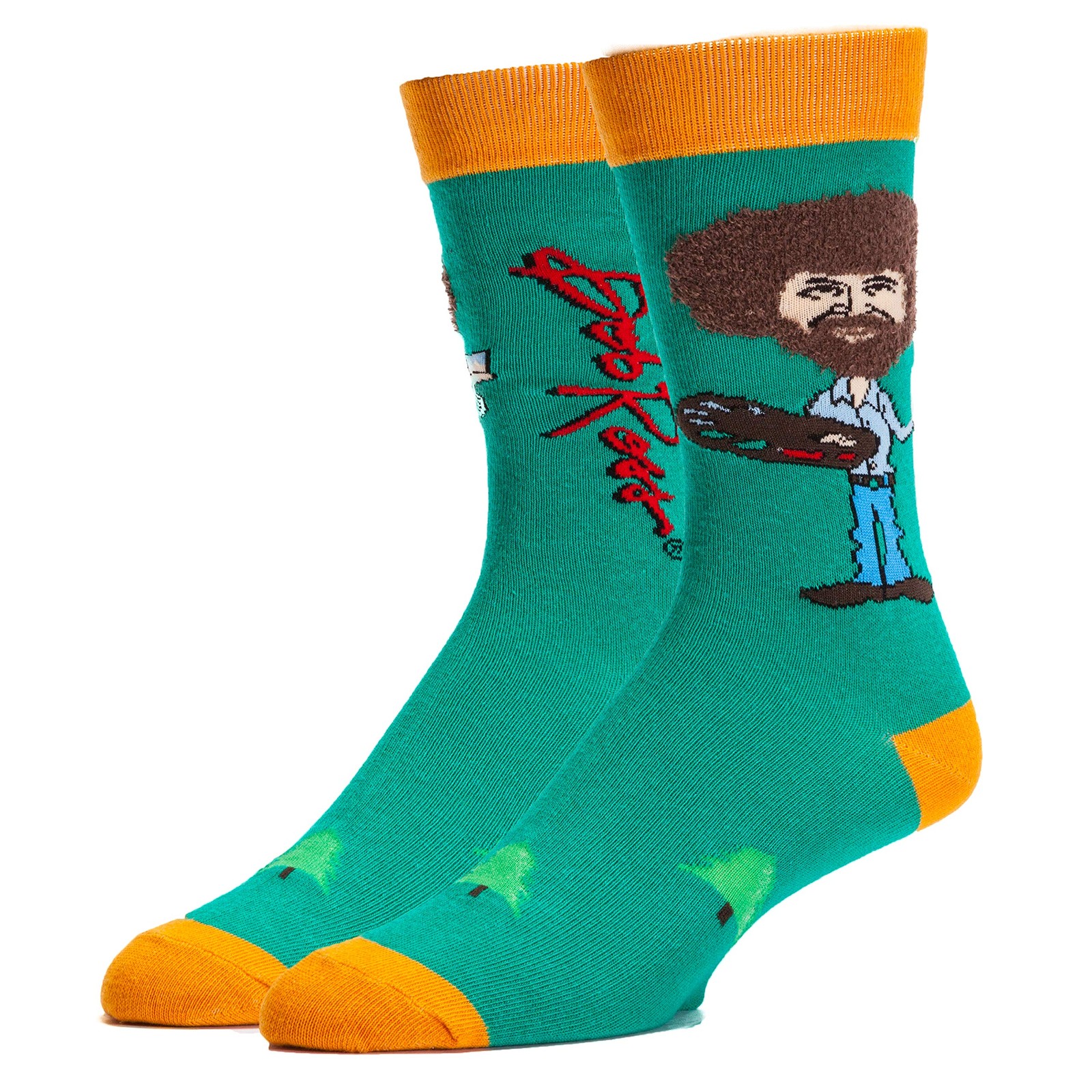 Oooh Yeah! Men's Bob Ross Cotton Crew Socks