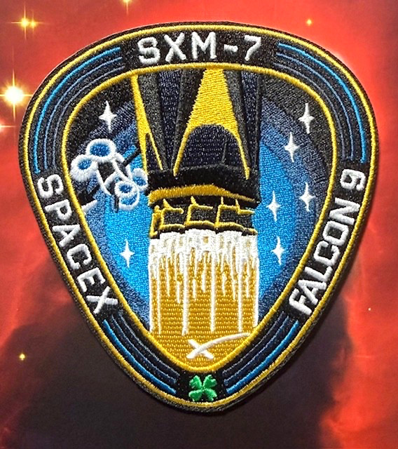 FALCON 9 SXM-7 AUTHENTIC SPACEX EMPLOYEE X MARKED PATCH