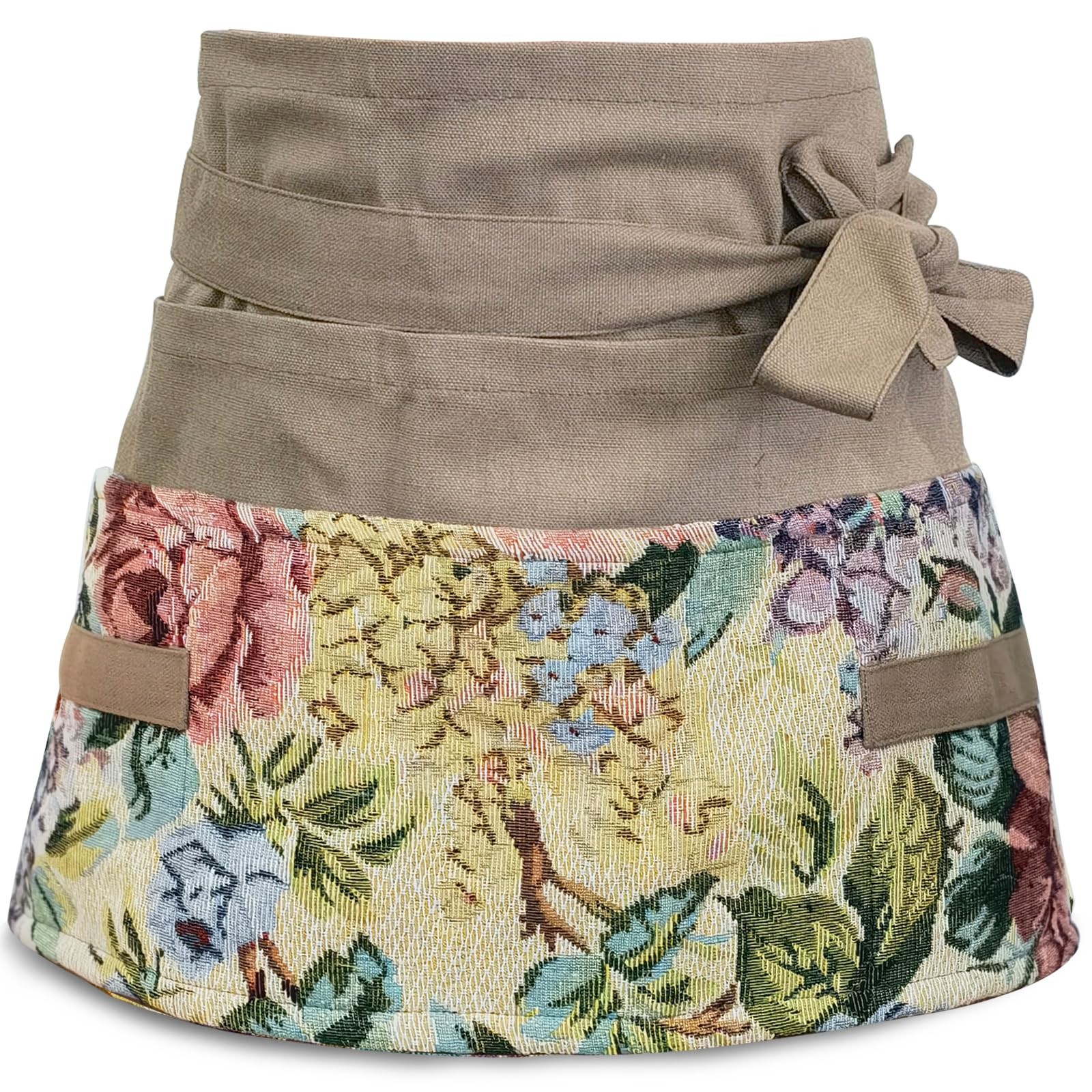 Garden Apron for Woman, Gardening Florist Apron, Half Apron with 8 Pockets an...