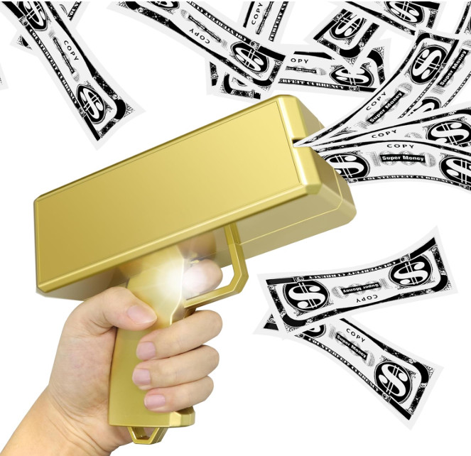 Money Gun Party Shooter w/ Extra Realistic Money Packs – Brand New