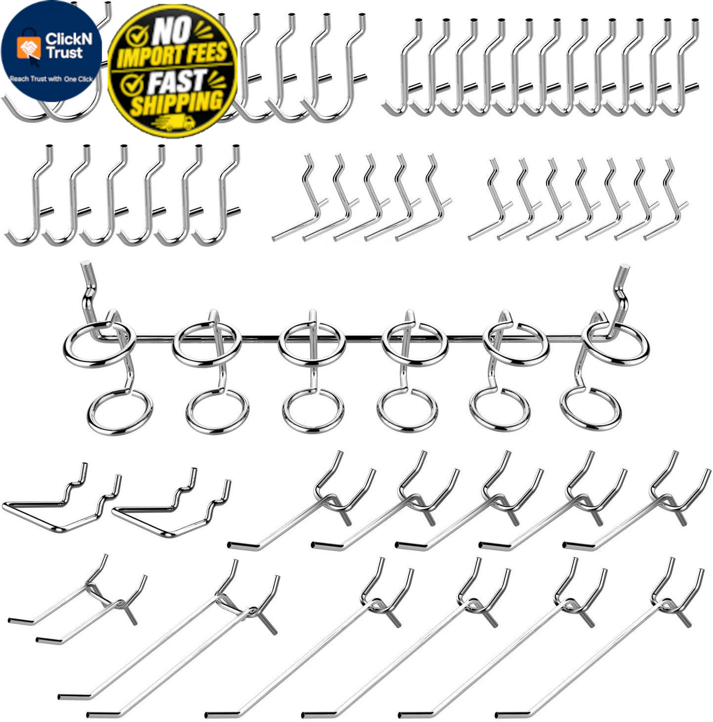 WEN Workbench Pegboard Accessory Kit, 50-Piece Silver