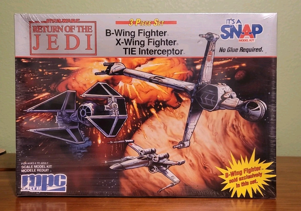 B-Wing X-Wing Tie Interceptor 3 Pc Set Model Kit MPC/ERTL 8912 New Sealed