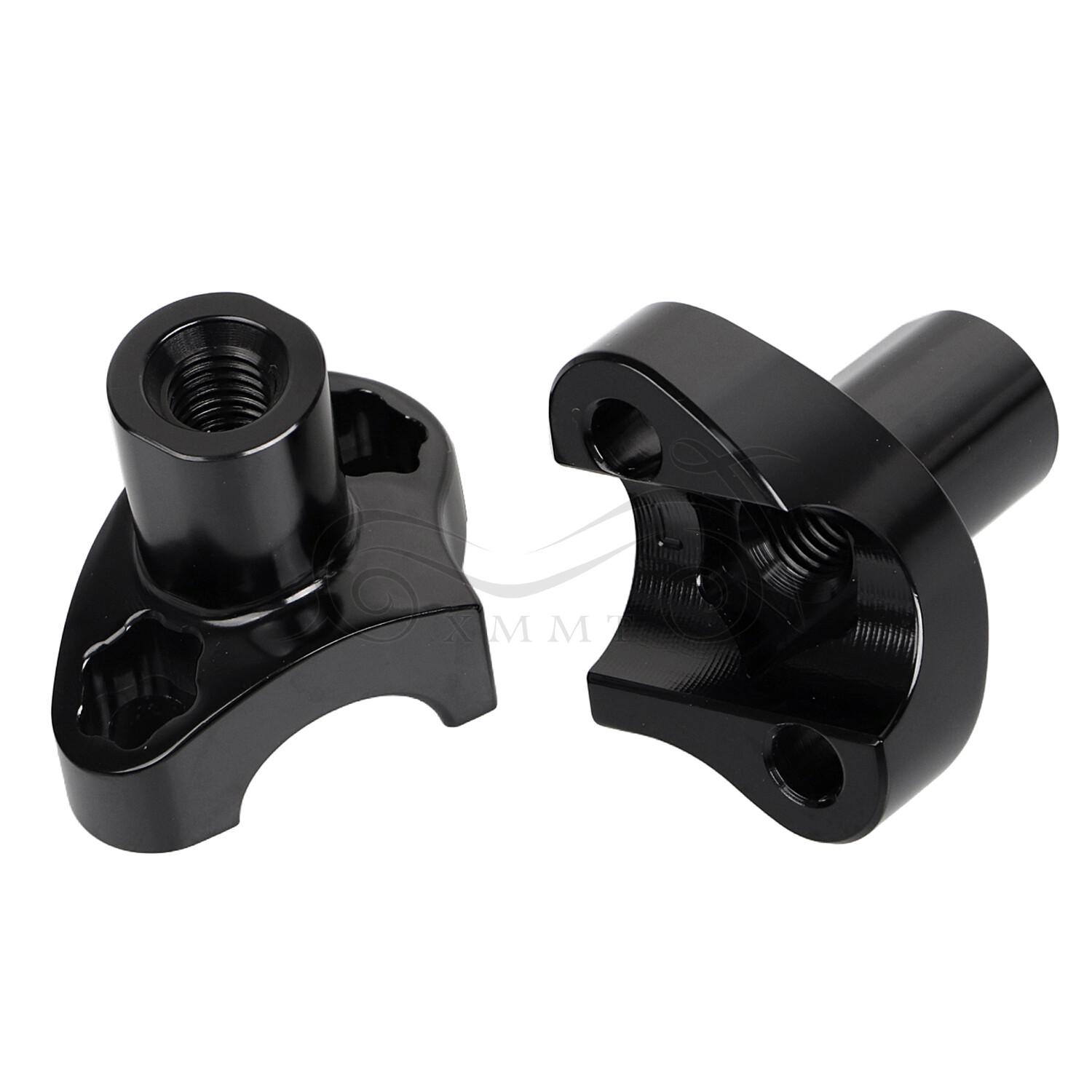 Black 1" Handlebar 2” Risers For Harley Dyna Street Bob Softail Sportster XL 883