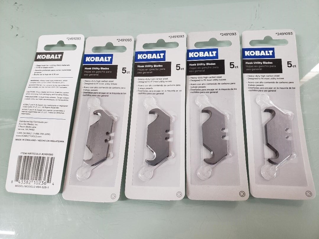 Kobalt Hook Utility Blades 5Ct. (2491093)---LOT OF 5