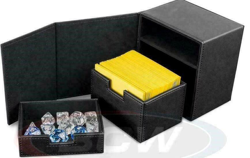 BCW Black Deck Commander LX 100 Gaming Card Leatherette Locker Storage Box