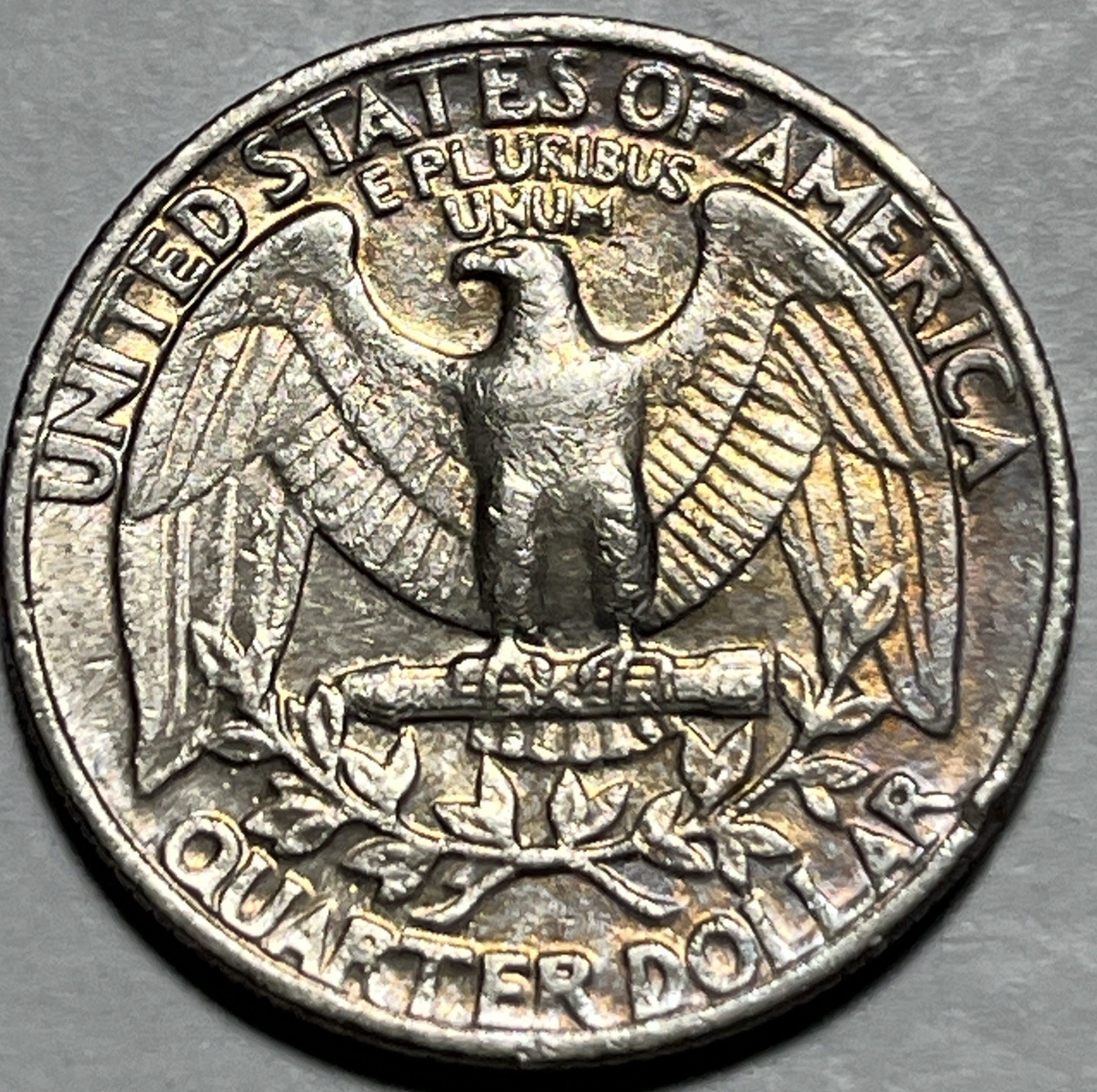 1981 P Washington Quarter Errors DDR Strike Through Grease Rainbow Toning