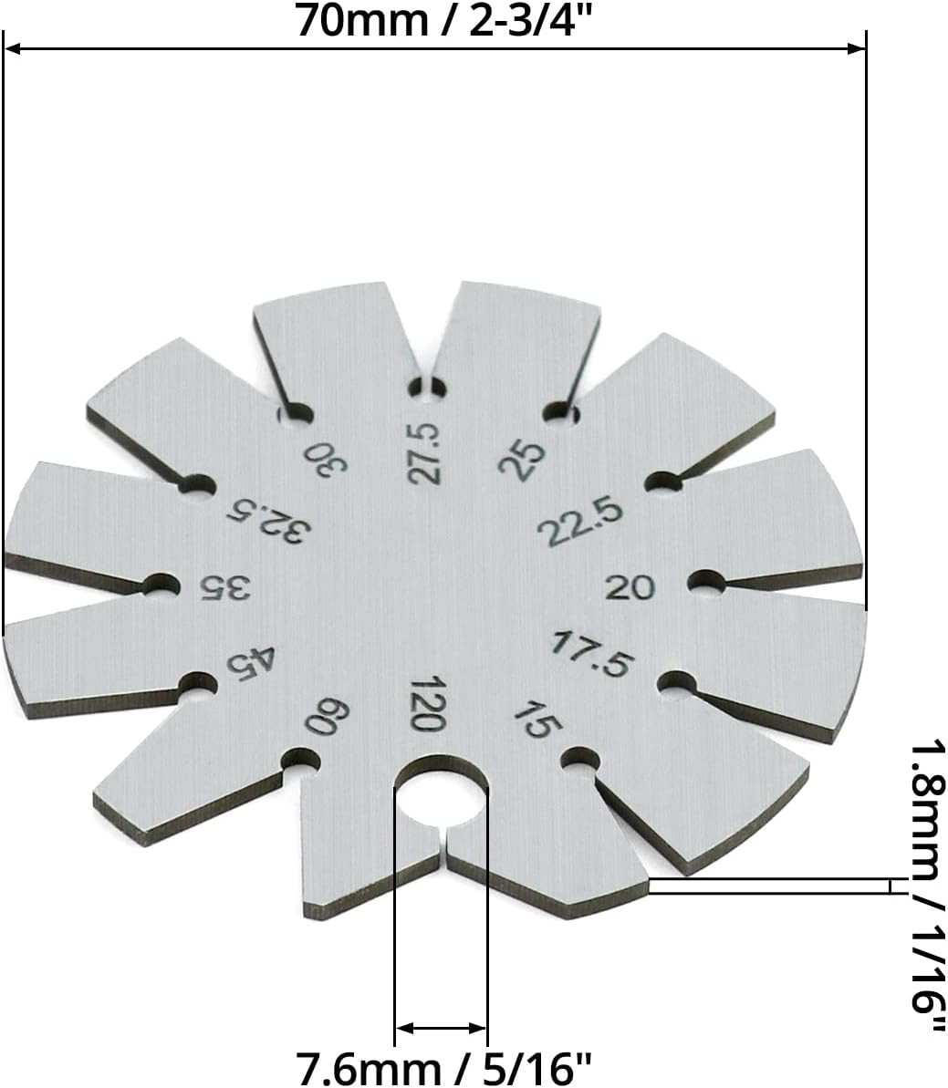 Bevel Gauge, Stainless Steel Axe Angle Gauge round Shape Knife Angle Finder 1...