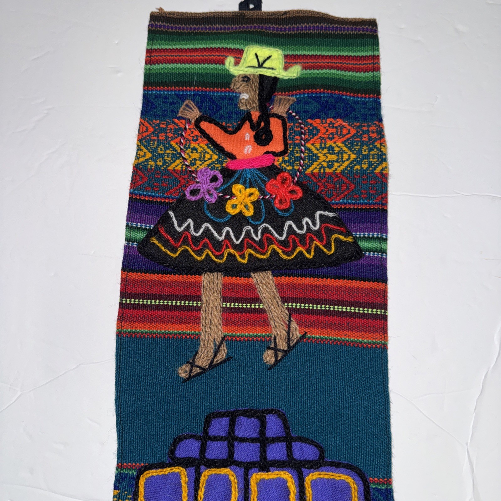 Authentic Peruvian Hand Woven Wall Hanging Symbolizing Life & Culture UROS Peru