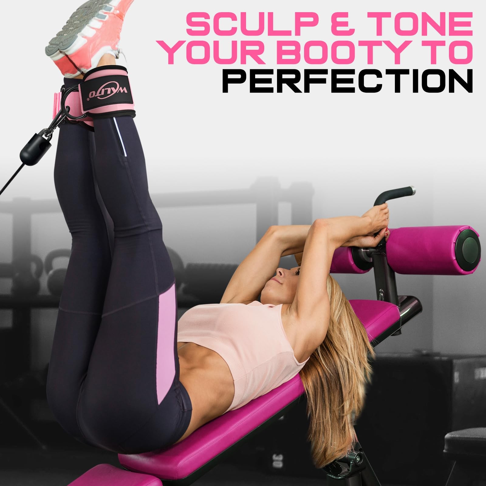 Ankle Straps for Cable Machines Adjustable Cuffs for Glute Kickbacks & Leg